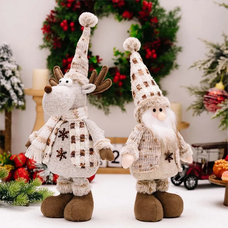 Christmas Extendable Plush Decoration – Santa, Snowman & Reindeer Tabletop Ornaments