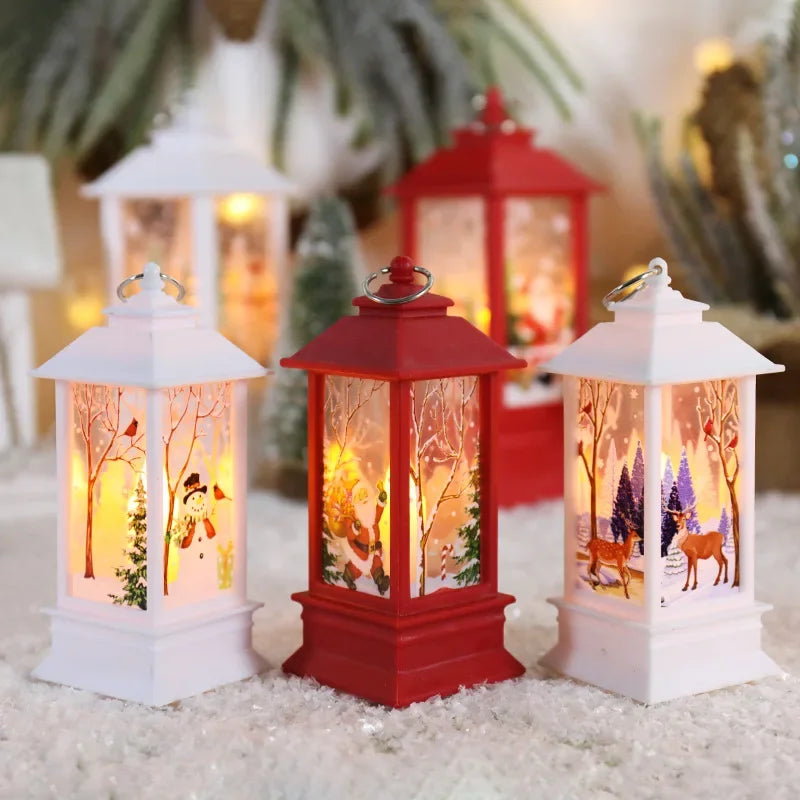 Christmas Lantern Light – White Snow winter home decoration