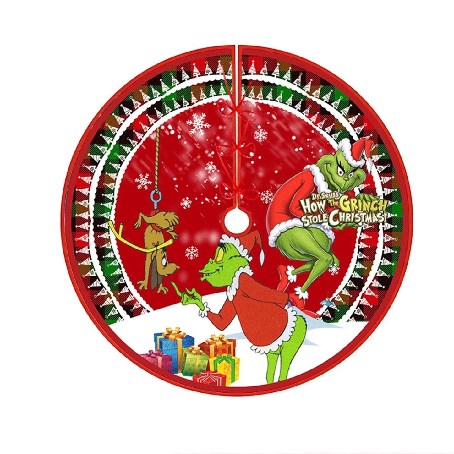 embossed christmas tree skirt design