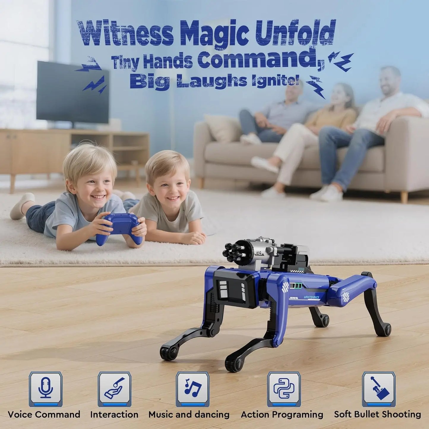 AI Simulation Robot Dog – Interactive Voice & App Controlled Smart Puppy