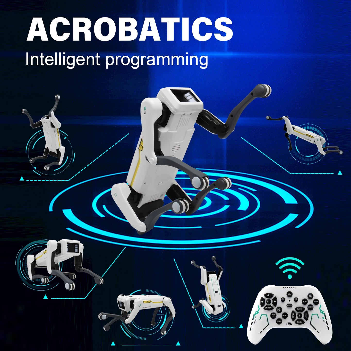 AI Simulation Robot Dog – Voice Command, App Control & Acrobatic Interactive Robot