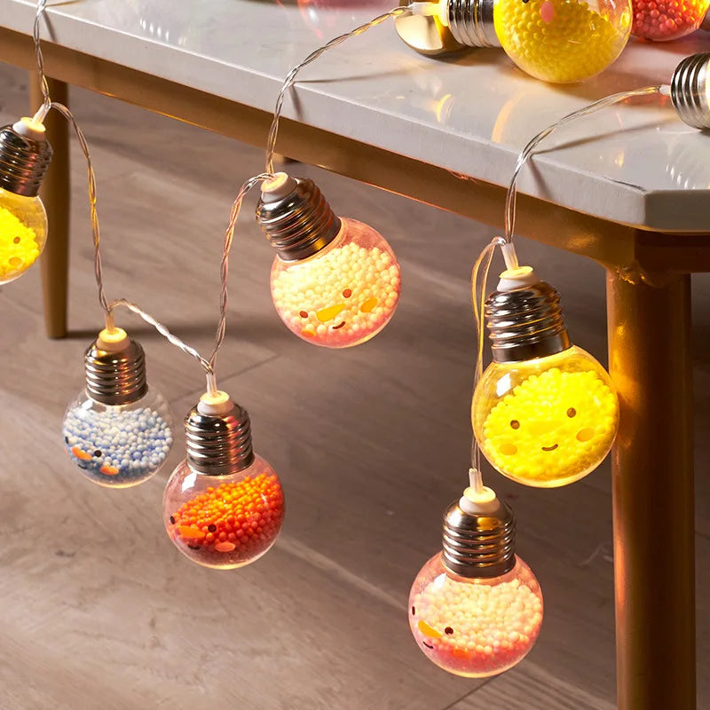 Smiling Christmas Bulb Ball String Lights – 1.5 m 10 LED Decorative Fairy Lights