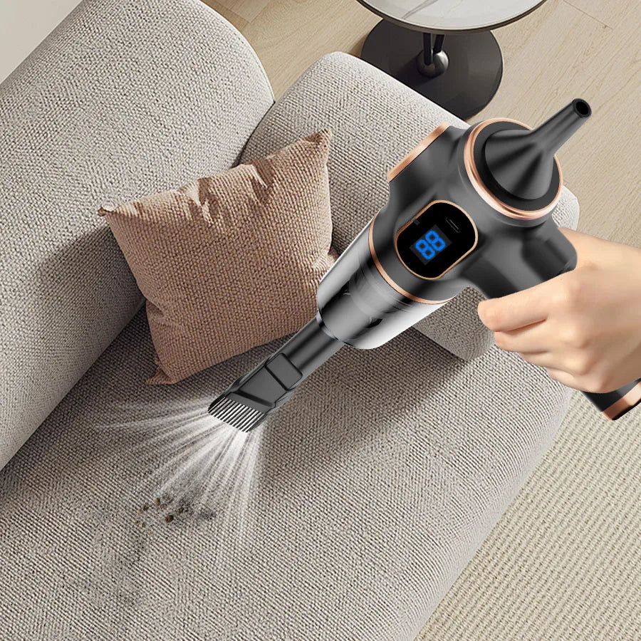 rechargeable car vacuum cleaner on desk