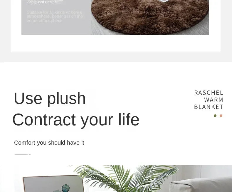 Super Soft Plush Round Rug – Fluffy White Thick Pile Accent Carpet
