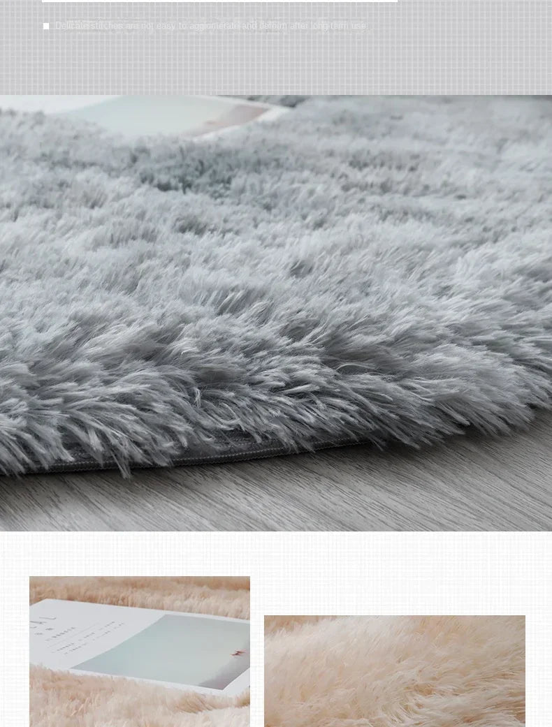 Super Soft Plush Round Rug – Fluffy White Thick Pile Accent Carpet