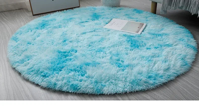 Super Soft Plush Round Rug – Fluffy White Thick Pile Accent Carpet