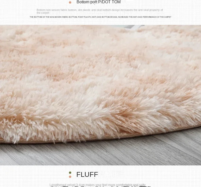 Super Soft Plush Round Rug – Fluffy White Thick Pile Accent Carpet