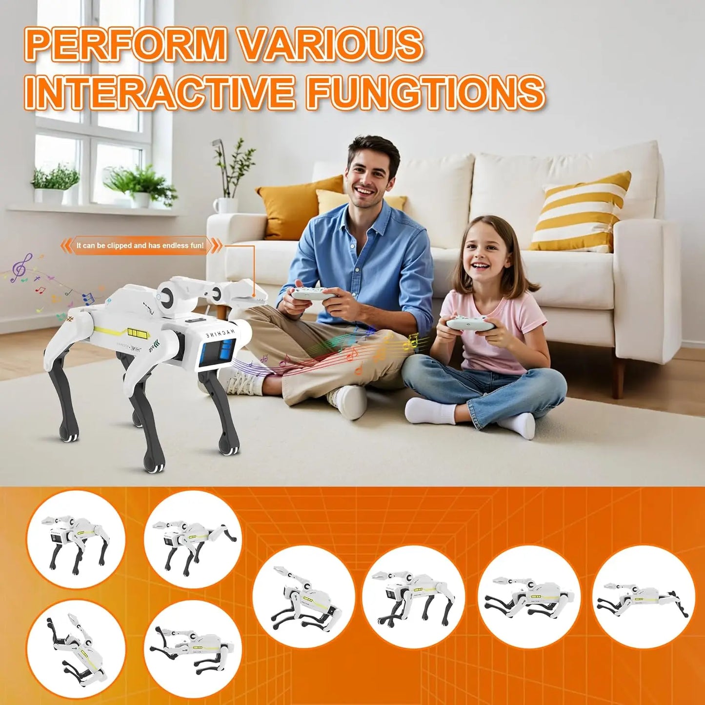 AI Simulation Robot Dog – Voice Command, App Control & Acrobatic Interactive Robot