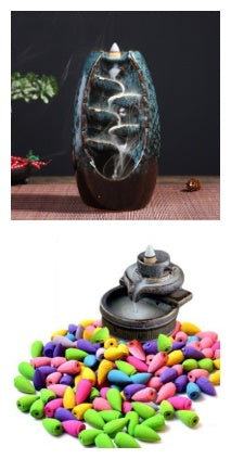 Multi-Layer Ceramic Backflow Incense Burner – Waterfall Aromatherapy Ornament