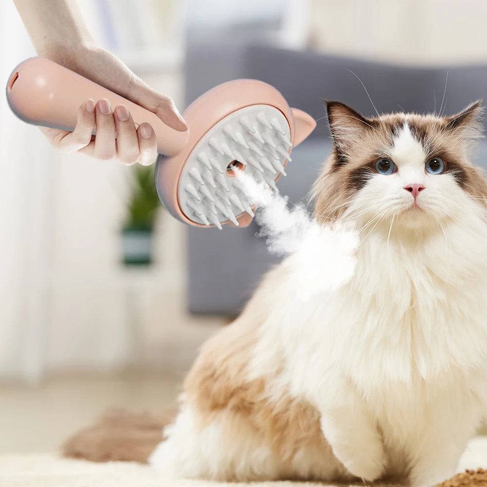 Hair Cleaning Brush with Mist – Rechargeable Self-Cleaning Slicker Brush for Dogs & Cats