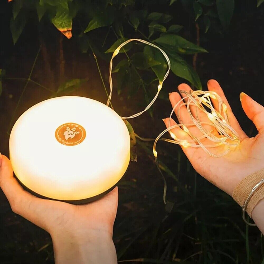 10M Outdoor Camping String Lights – Festival Tent Hanging Lamps with USB Charging