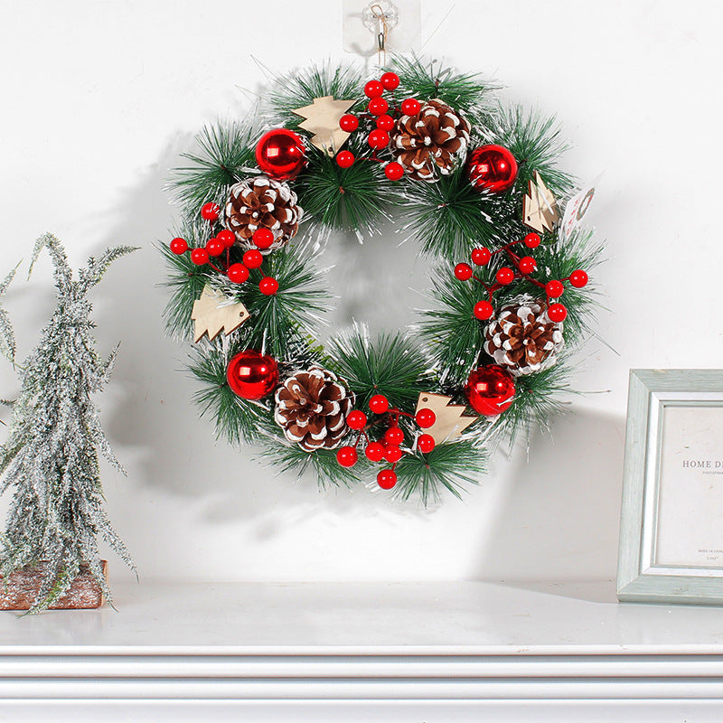 Christmas Simulation Pinecone Wreath – Door Hanging Holiday Decoration | Pixel & Parcel Co.