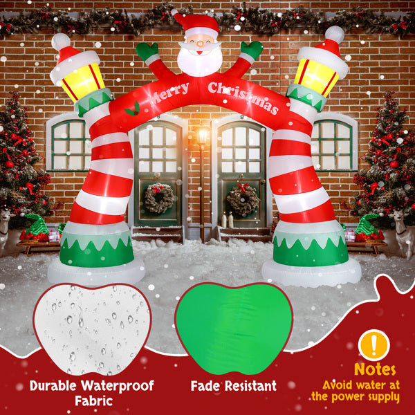 8.9ft Christmas Inflatable Arch – Holiday Decoration with 7 LED Lights & Drawstring Pockets | Pixel & Parcel Co.