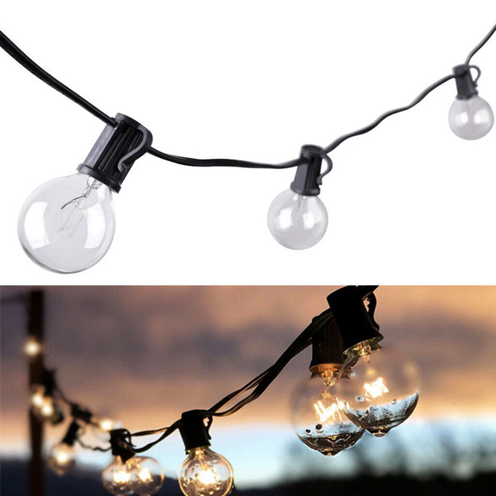 25-50FT Outdoor Festoon Globe String Fairy Lights – G40 Bulbs for Garden, Wedding & Home