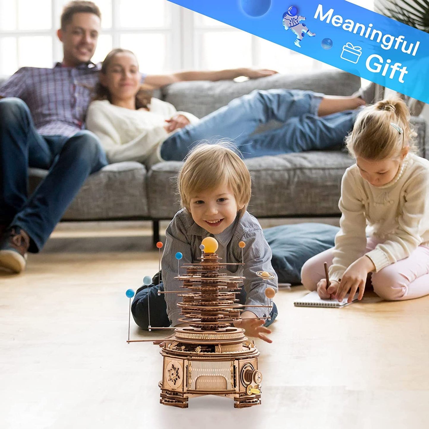 ROKR Mechanical Orrery 3D Wooden Puzzle — 316PCS Rotatable Model Kit