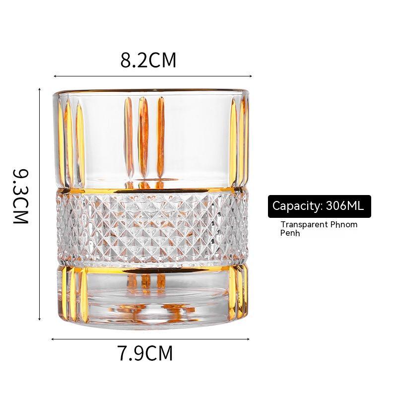 Gold Whiskey Glass – Elegant Household Crystal Wine Glass