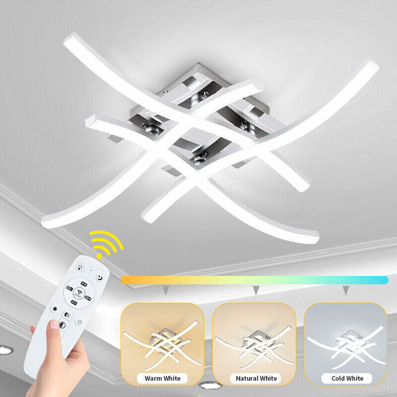 Ceiling Light 4 Wave Lights – Modern LED Dimmable Lamp for Kitchen, Living Room & Bedroom