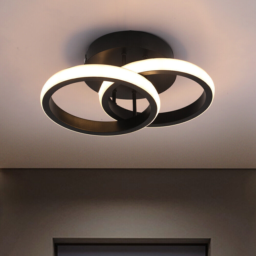 Modern LED Ceiling Light – Double Round Pendant Lamp for Bedroom & Living Room