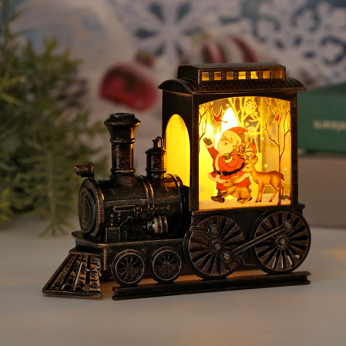 Retro Train LED Night Light – Glowing Christmas Plastic Decoration | Pixel & Parcel Co.