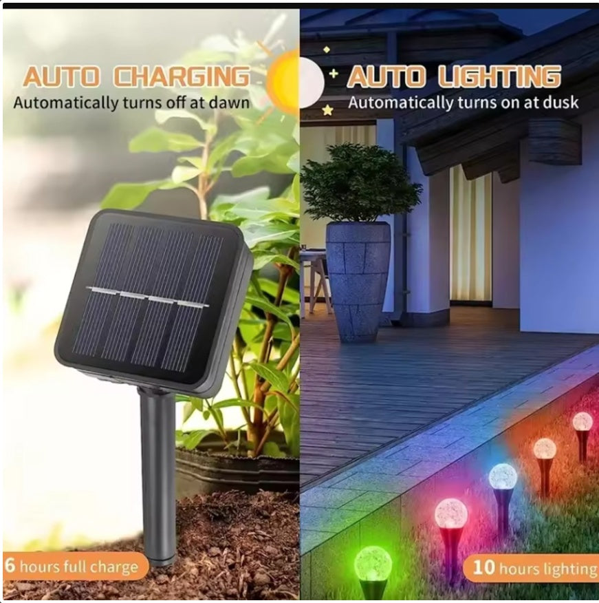 Solar LED Stake Lights – Multi-Coloured 20 Ball Outdoor Garden & Path Lighting