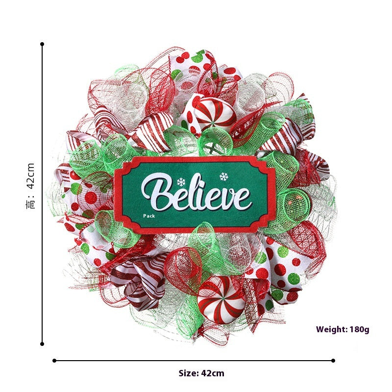 Christmas Garden Wreath – American Style Holiday Decoration (Believe Garland)