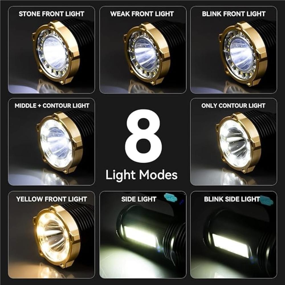 High Powered 12000000LM LED Flashlight – Super Bright USB Rechargeable Torch