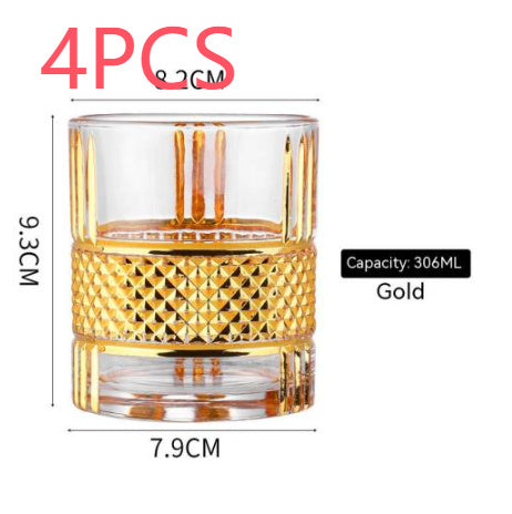 Gold Whiskey Glass – Elegant Household Crystal Wine Glass