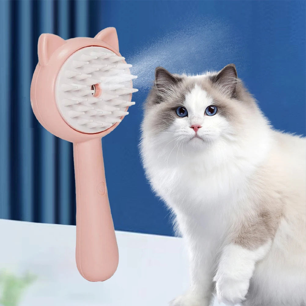Hair Cleaning Brush with Mist – Rechargeable Self-Cleaning Slicker Brush for Dogs & Cats