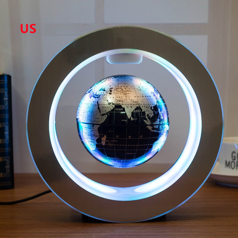 Round LED World Map Floating Globe – Magnetic Levitation Light