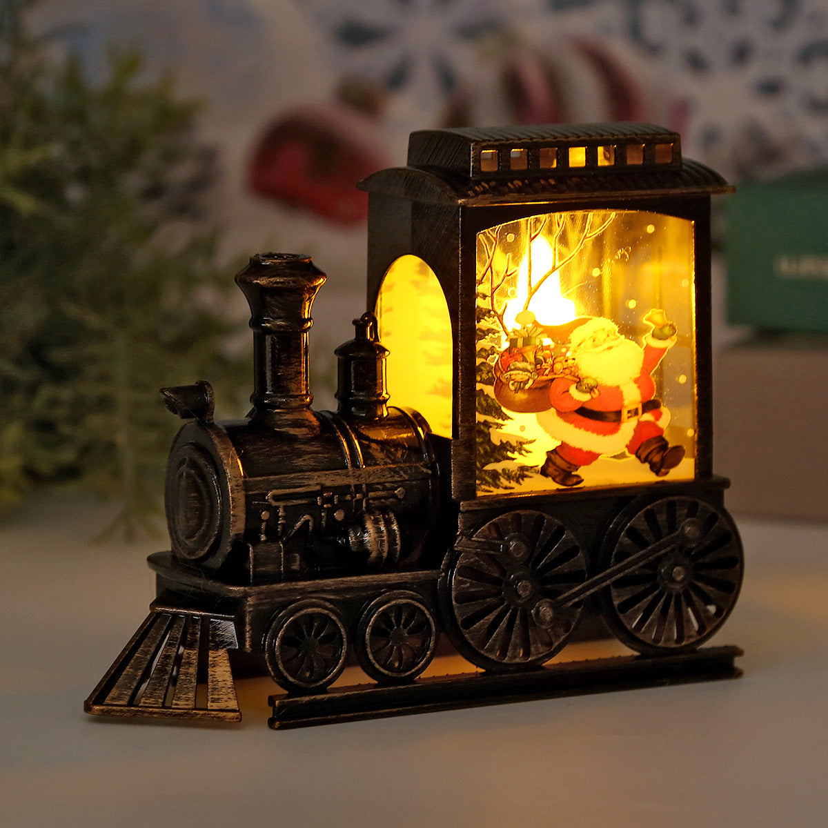 Retro Train LED Night Light – Glowing Christmas Plastic Decoration | Pixel & Parcel Co.