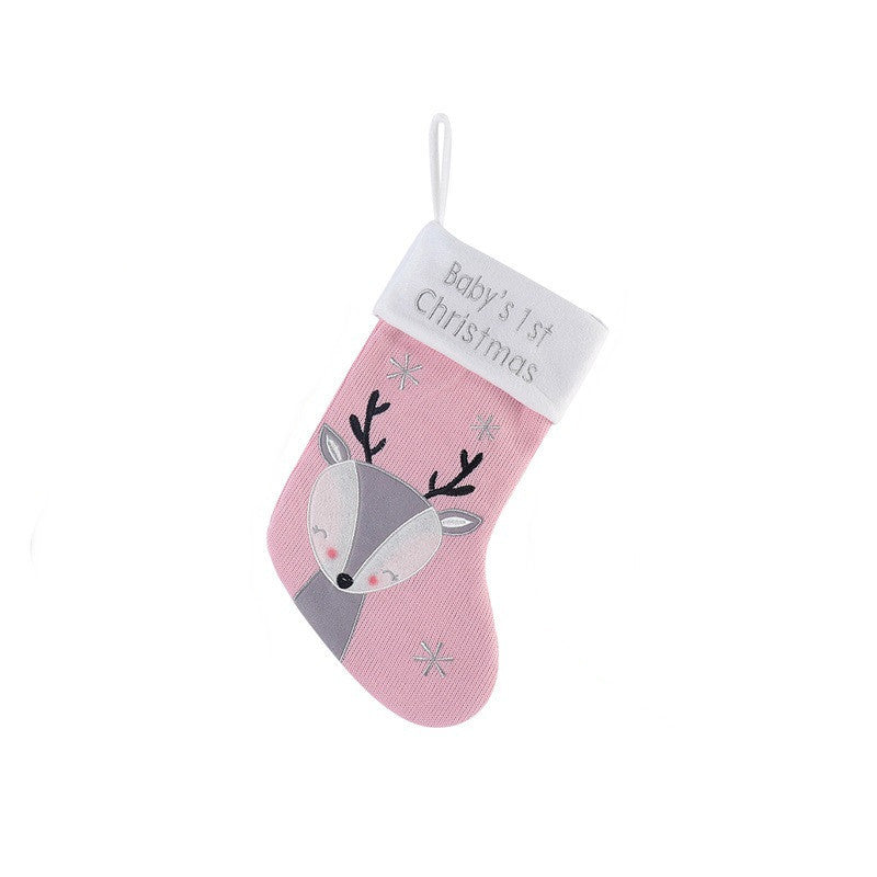Baby’s First Christmas Fox Wool Gift Stocking – Festive Holiday Decoration