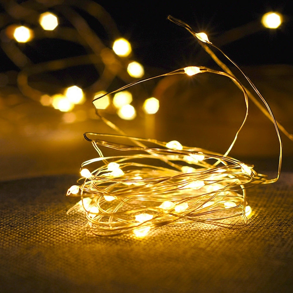 Fairy Lights Copper Wire LED String Lights – Christmas wreath & holiday decoration by Pixel & Parcel Co. UK