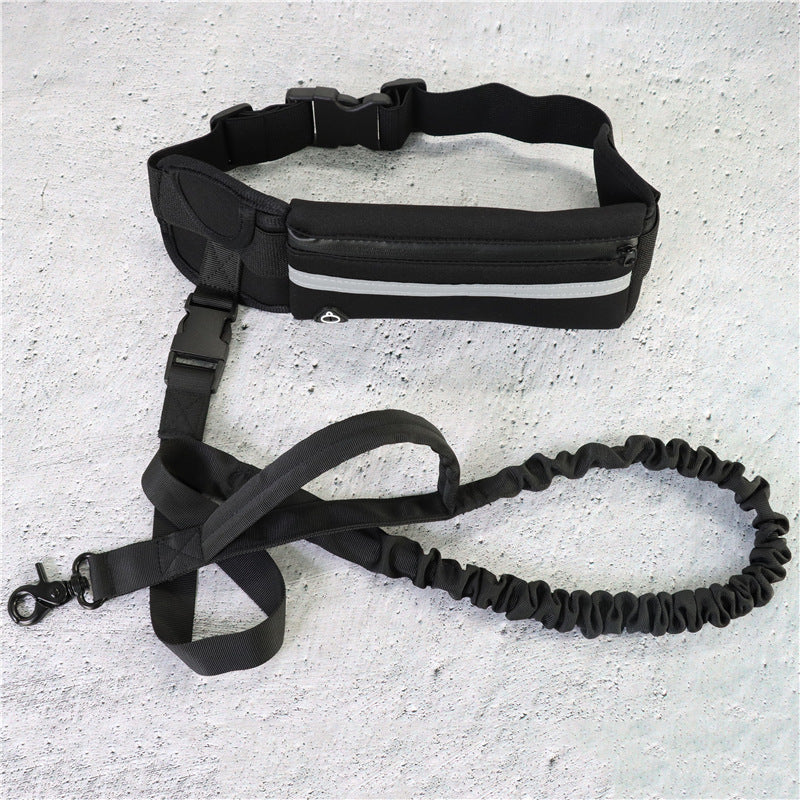 Hands-Free Dog Leash & Training Belt – Shock Absorbing Bungee Leash with Phone Pocket & Bottle Holder