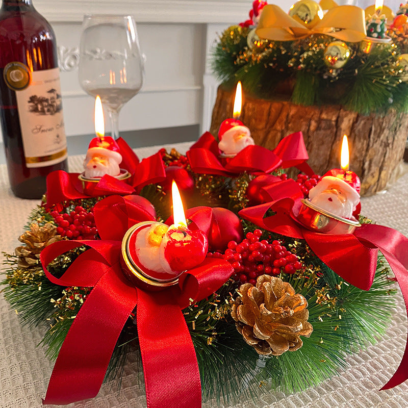 Christmas Candlestick Wreath – Holiday Wedding Table Decoration | Pixel & Parcel Co.
