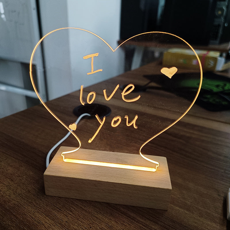 Creative LED Night Light USB Message Board – Holiday Gift with Pen