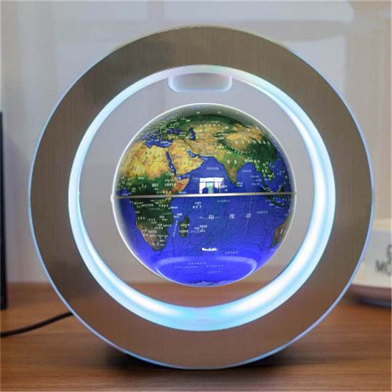 Round LED World Map Floating Globe – Magnetic Levitation Light