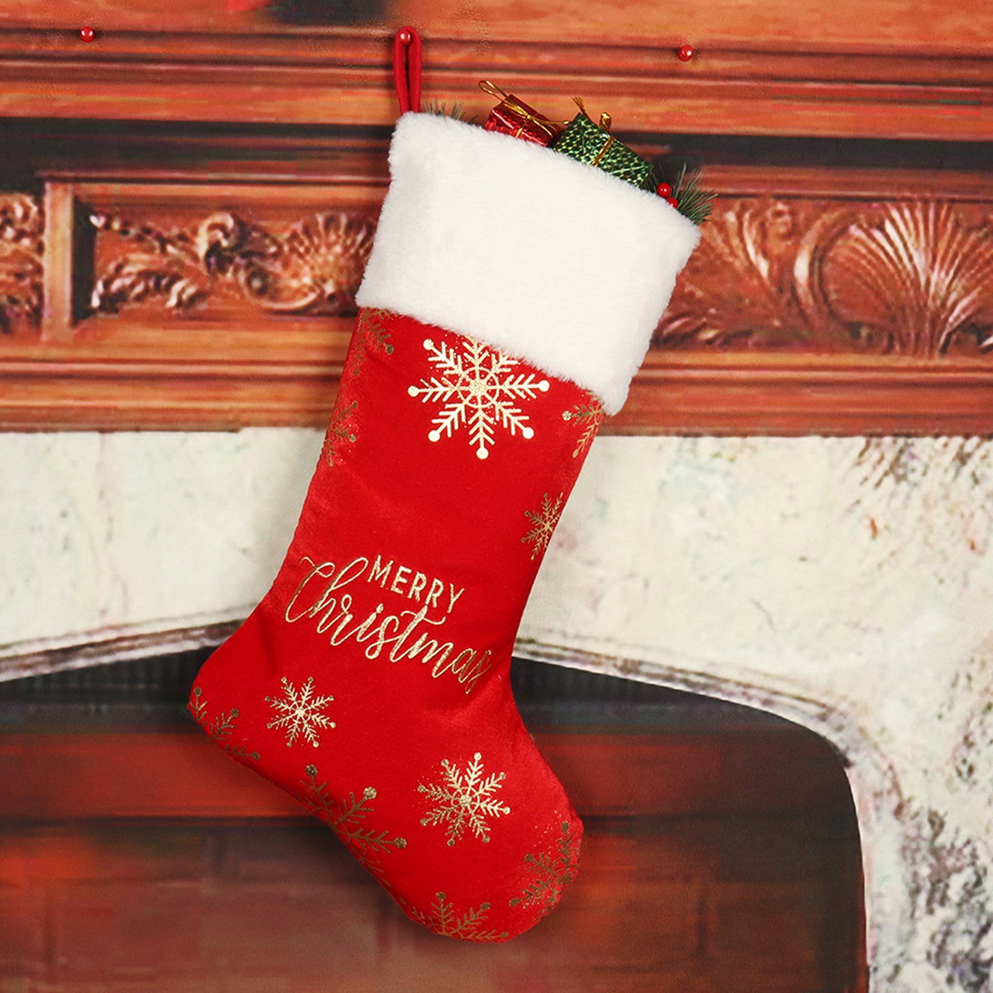 Embroidered Christmas Decorative Stockings – Holiday Candy & Gift Holder