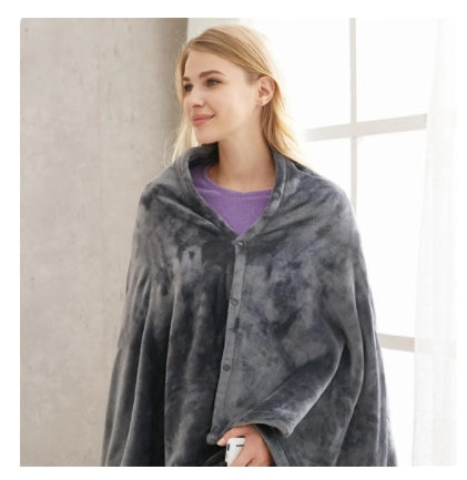 Winter Heated Flannel Blanket – USB Electric Body Warmer & Warm Shawl