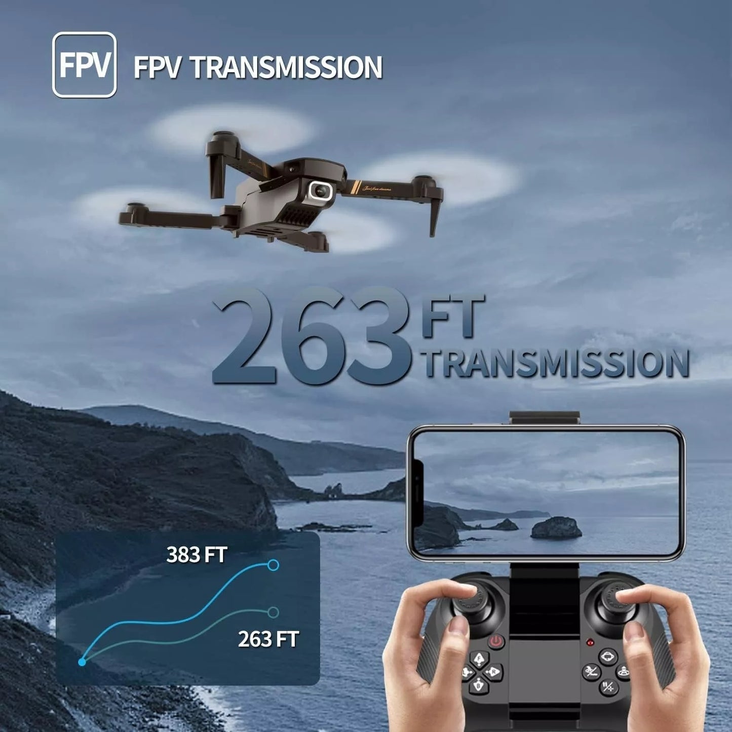 4DRC V4 Foldable Mini Drone with Camera — 4K/1080P HD, 3 Batteries