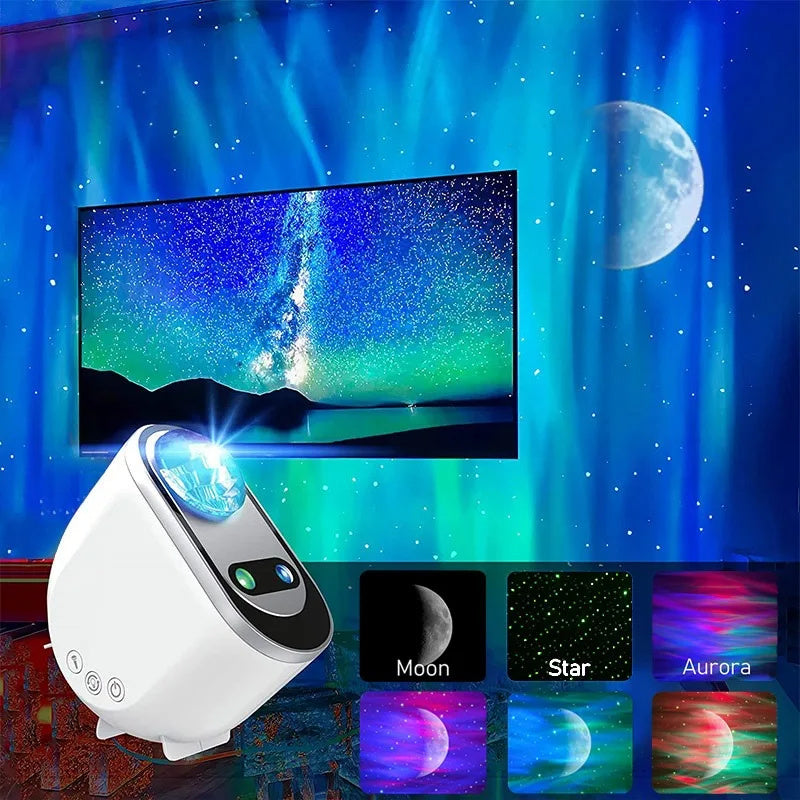 Aurora Borealis Starlight Projector – LED Galaxy Star Atmosphere Night Light for Bedroom & Home Décor