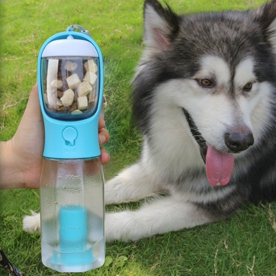 Portable 3-in-1 Pet Water Bottle & Food Feeder with Poop Bag Dispenser – Leak-Proof Dog & Cat Travel Bottle