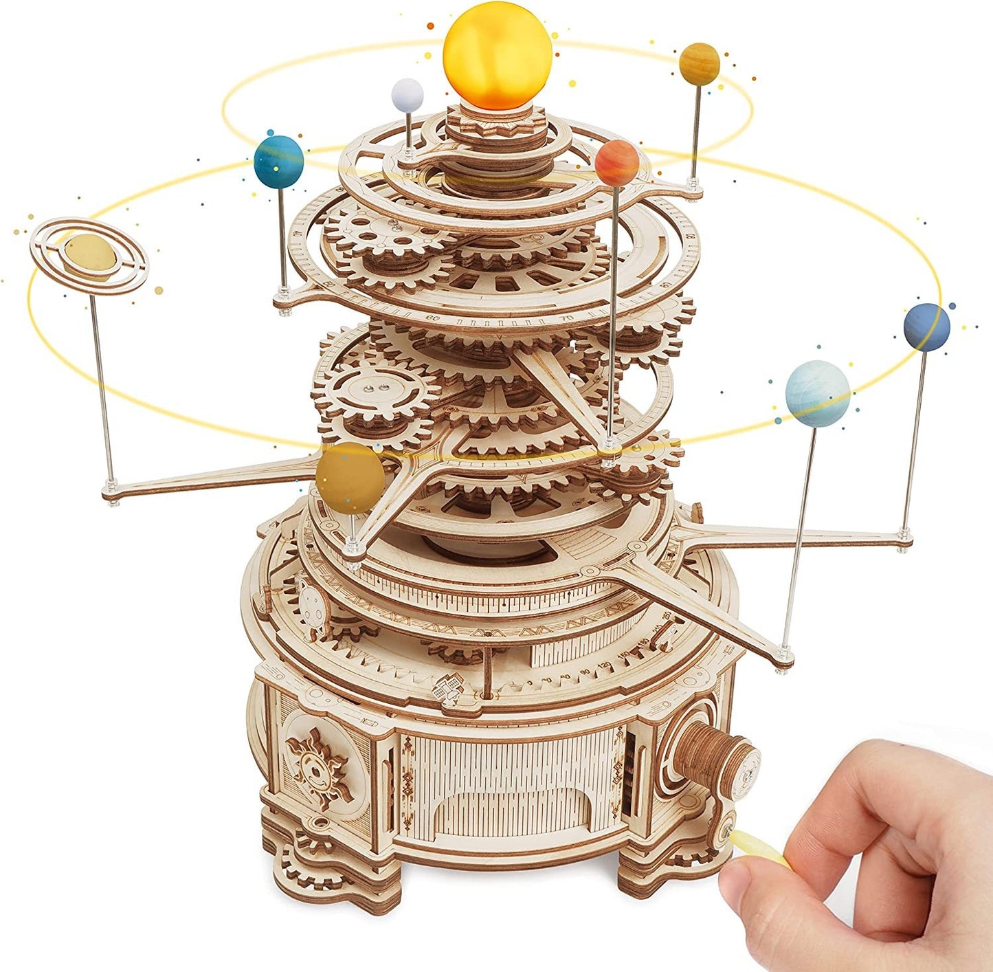 ROKR Mechanical Orrery 3D Wooden Puzzle — 316PCS Rotatable Model Kit
