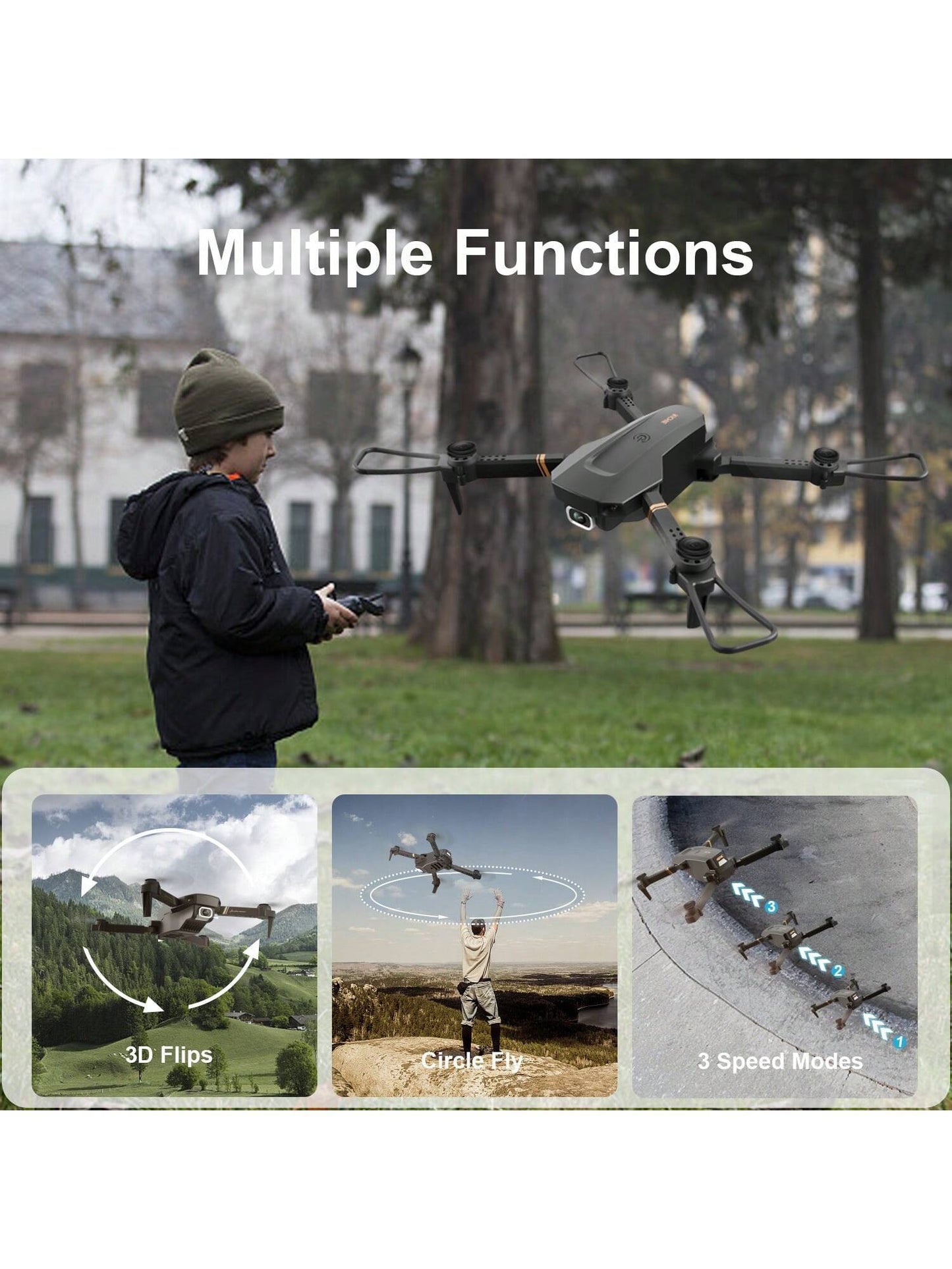 4DRC V4 Foldable Mini Drone with Camera — 4K/1080P HD, 3 Batteries