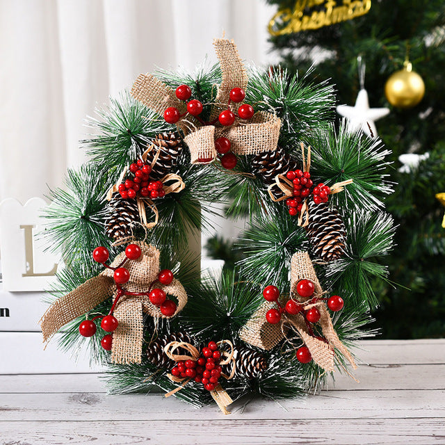 Christmas Decorations Garland Wreath – 30CM Handmade Holiday Ornament (Variety Styles) | Pixel & Parcel Co.