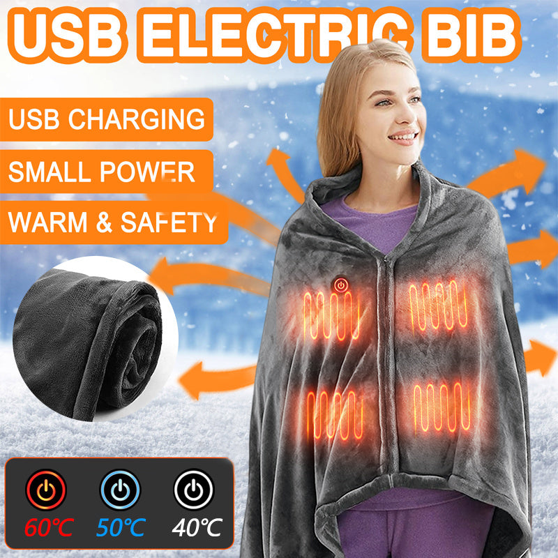 “Winter Heated Flannel Blanket – USB Electric Plush Body Warmer & Shawl”