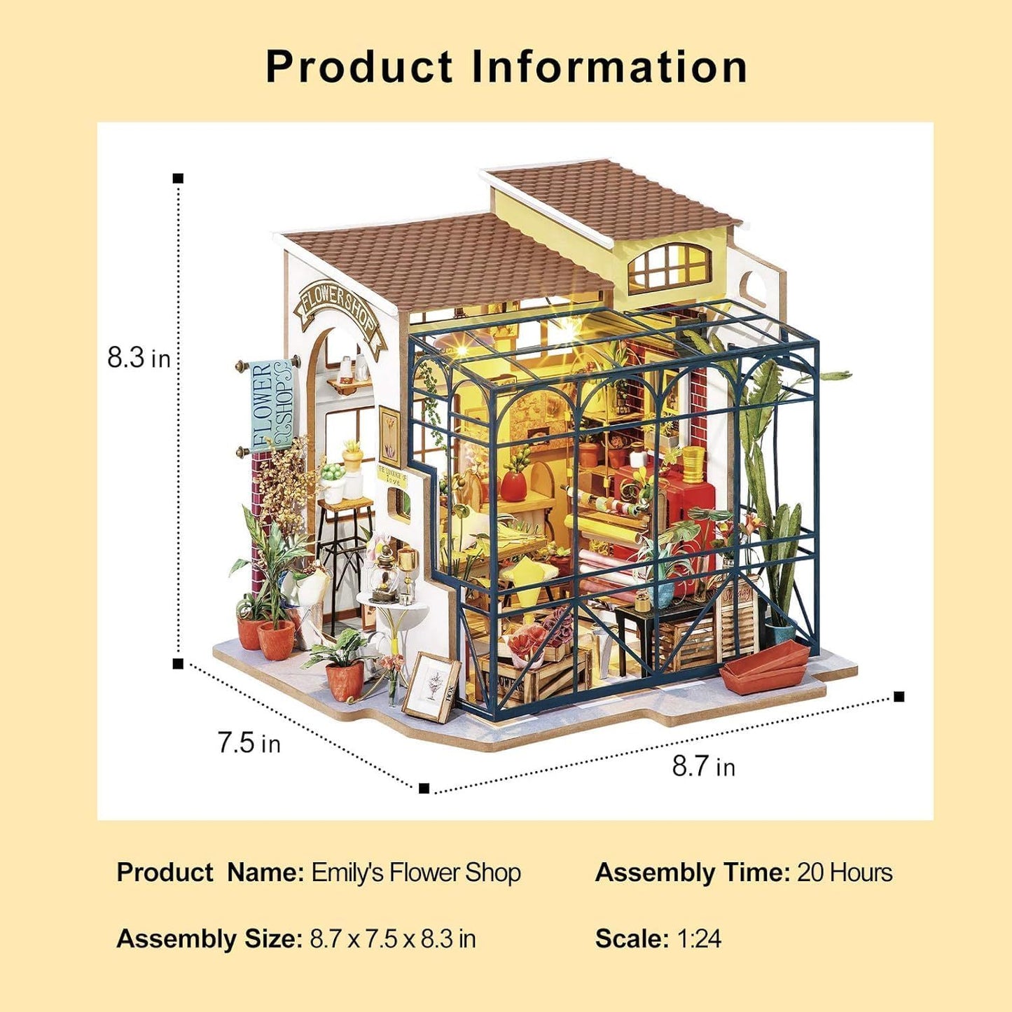 ROBOTIME Rolife DIY Miniature House Kit – Emily’s Flower Shop (DG145)