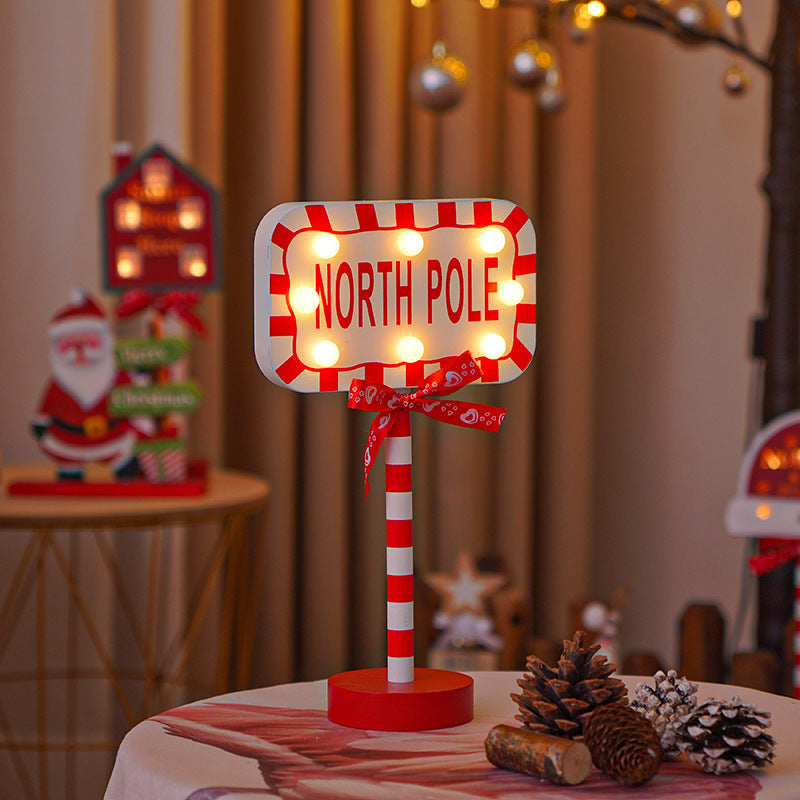 Christmas Road STOP Decorative Wooden LED Lights – Festive Atmosphere Lamp | Pixel & Parcel Co.