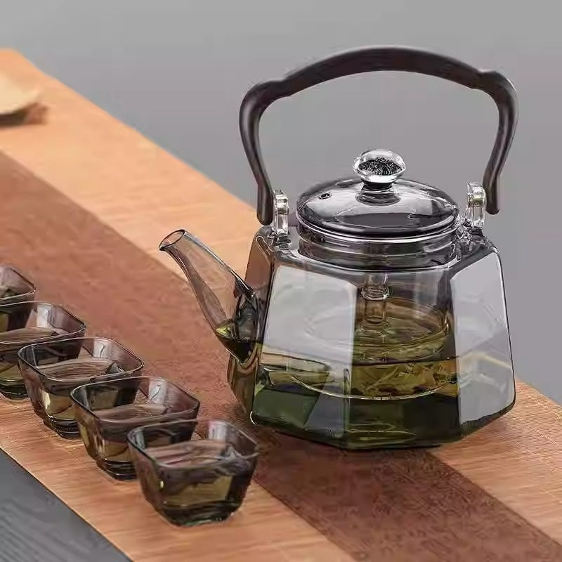 Large Capacity Glass Teapot Kettle — Clear Serving Pot