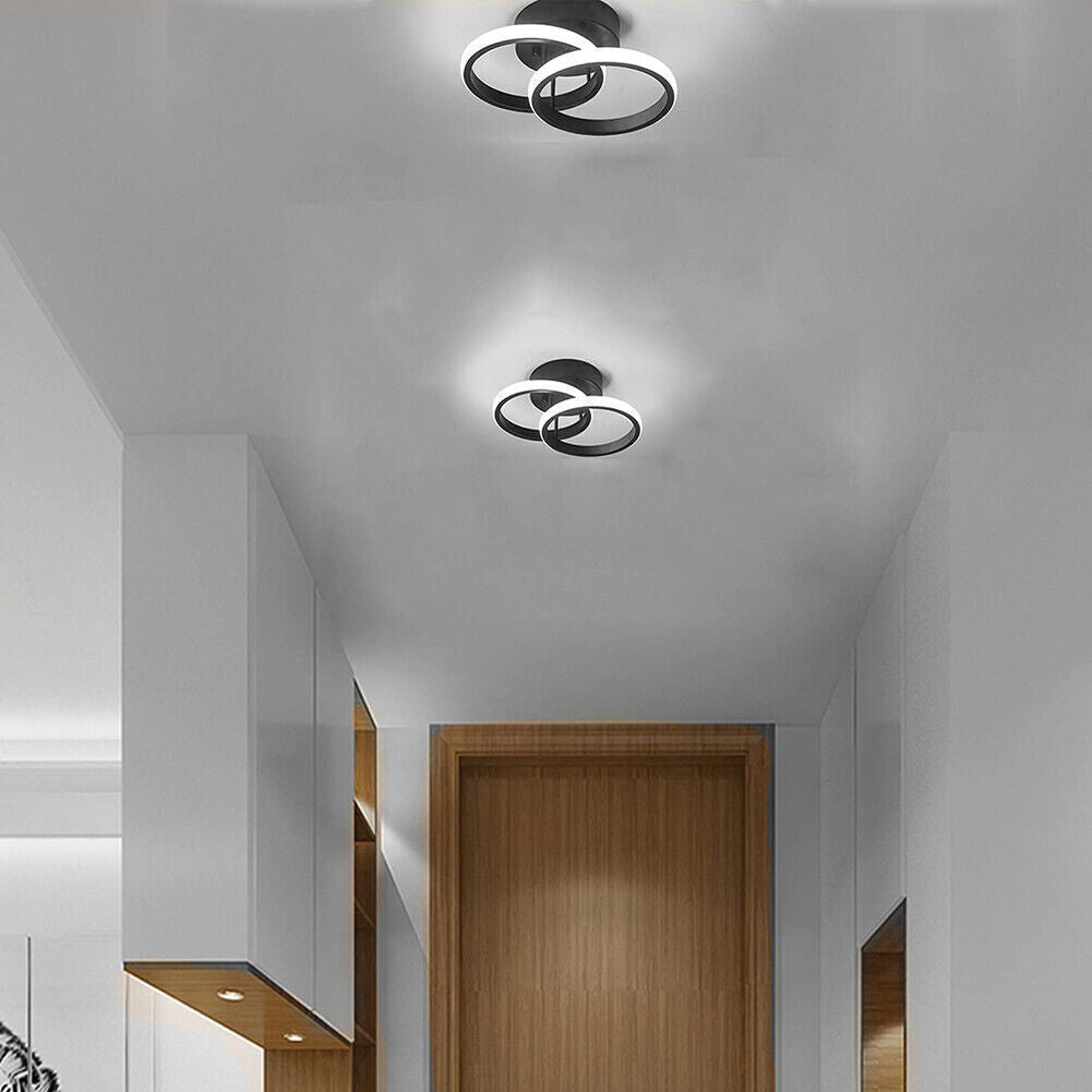 Modern LED Ceiling Light – Double Round Pendant Lamp for Bedroom & Living Room