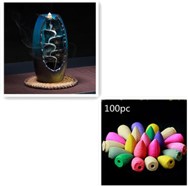 Multi-Layer Ceramic Backflow Incense Burner – Waterfall Aromatherapy Ornament